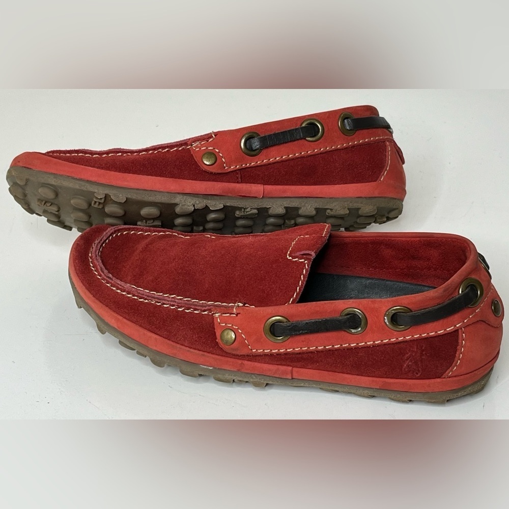 Fly London Red Leather Loafers Womens 38 US 7.5-8